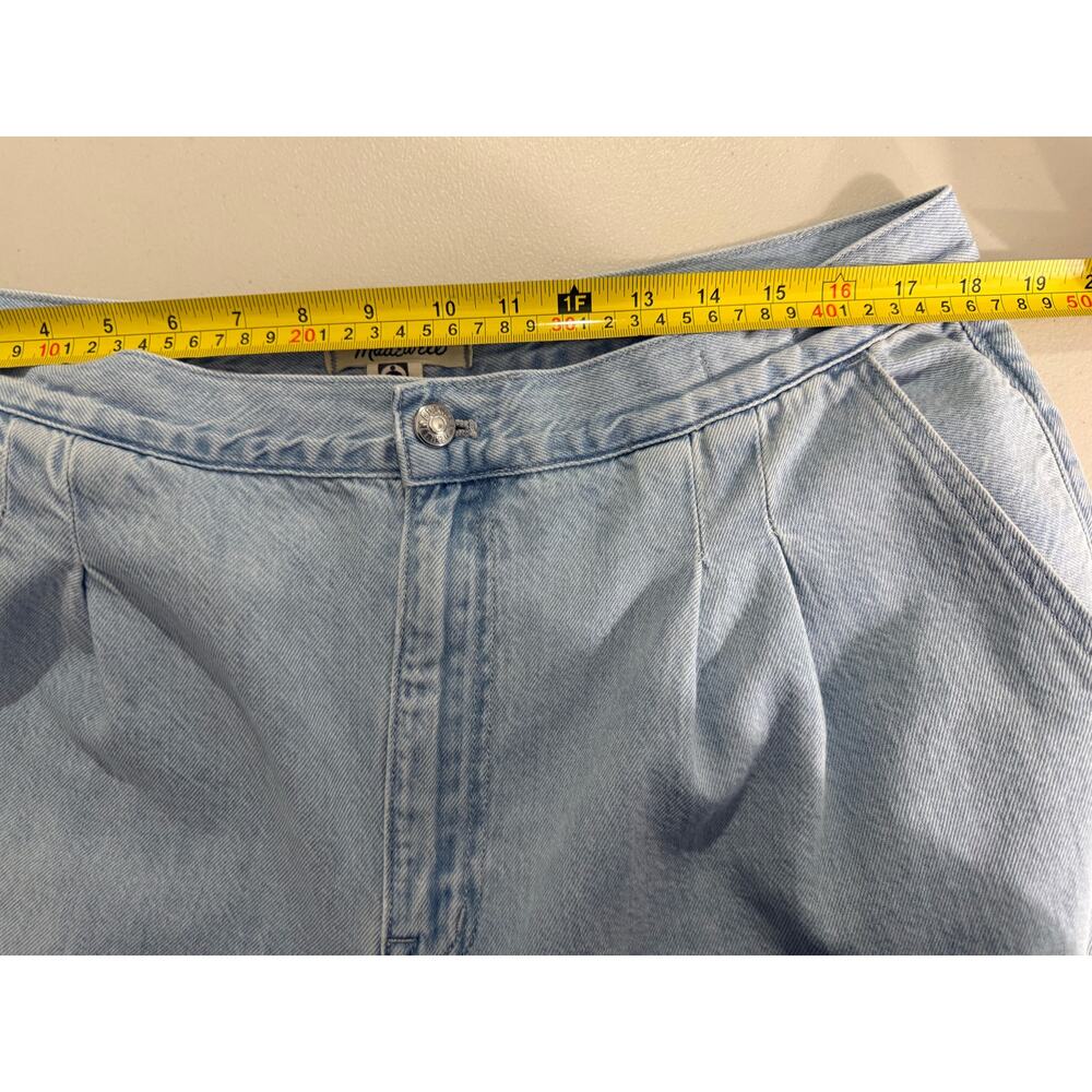Madewell The Harlow Wide-Leg Jeans Airy Denim Sz 32 Noll Wash Pleated Baggy - Picture 12 of 14